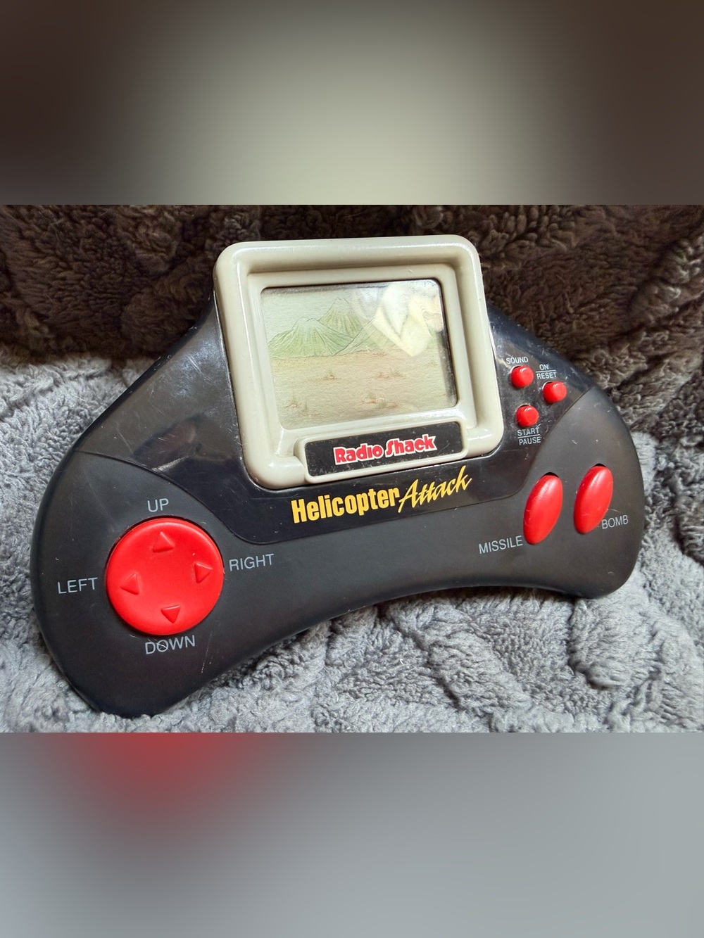 Vintage RadioShack Helicopter Attack Handheld Game - Black & Red